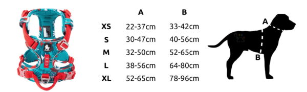 Szelki dla psa Truelove Tropical turkusowe