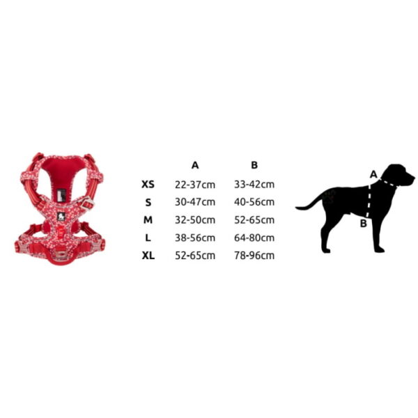 Szelki dla psa Truelove Blossom Premium czerwono-białe