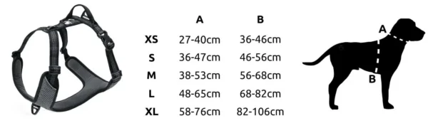 Tabela-szelki-Lumen-Truelove Szelki dla psa Truelove Lumen pomarańńczowe
