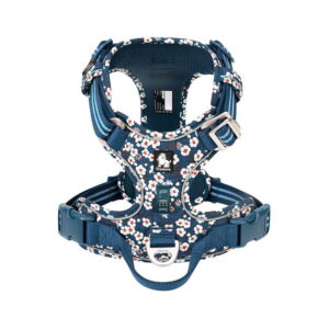 Szelki dla psa Truelove Blossom Premium granatowo-białe